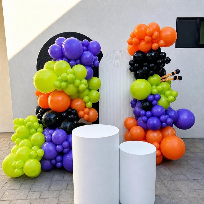 Orange Purple Green Black Balloons - Image 4