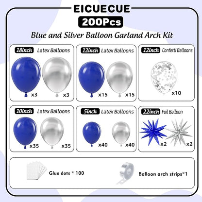 Blue and Silver Balloons Garland Arch Kit - Image 2