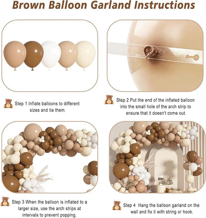 142Pcs Brown Balloons Garland Arch Kit Different Size | Nude Coffee Brown Boho - Image 3