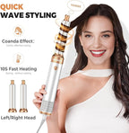 6 in 1 Blow Dryer Brush Set,Hot Air Styler Negative Ion Air Curling Wrap Air Curler, Round Brush Blow Dryer Curling Iron Hair Styling Tools Gift for Dry,Volumize, Straight,Curl,100-120V