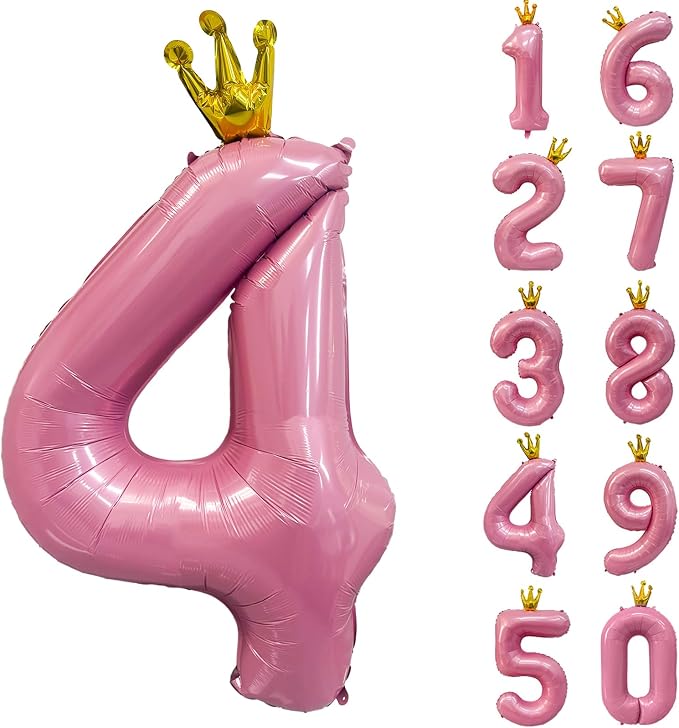 40 inch Pink Number 4 Balloon by Yeodong