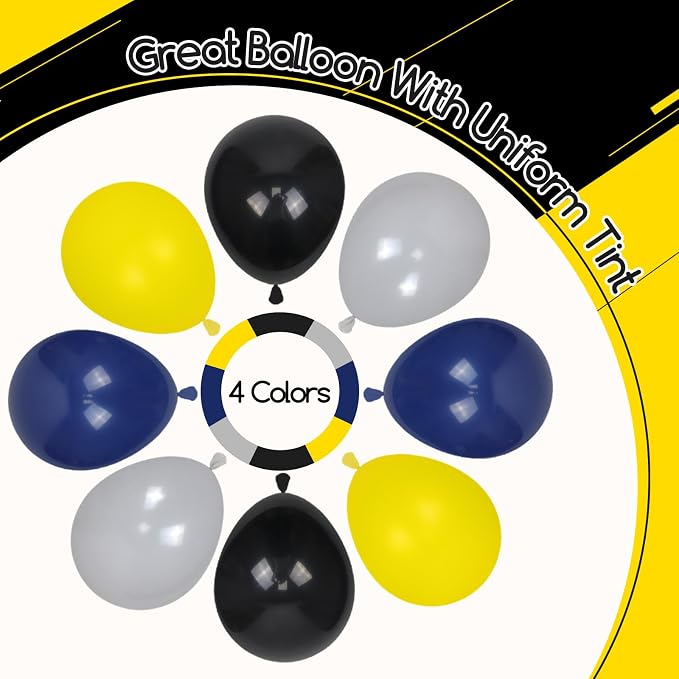 60pcs 12inch Black and Yellow Balloons - Image 2