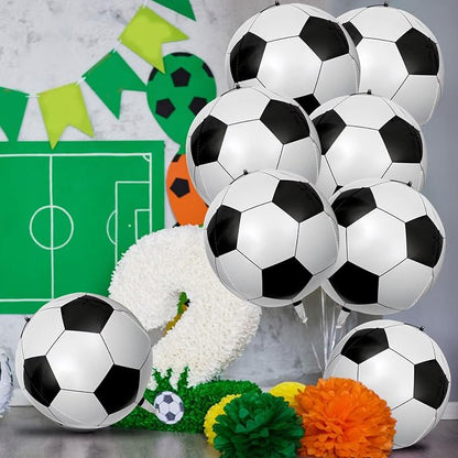 8 Pcs Soccer Foil Balloons 22 Inch 4D Soccer Ball Balloons Large Realistic - Image 7