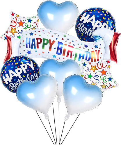 Birthday Decoration Set Colorful Happy Birthday Banner Balloon by OSAMUHA