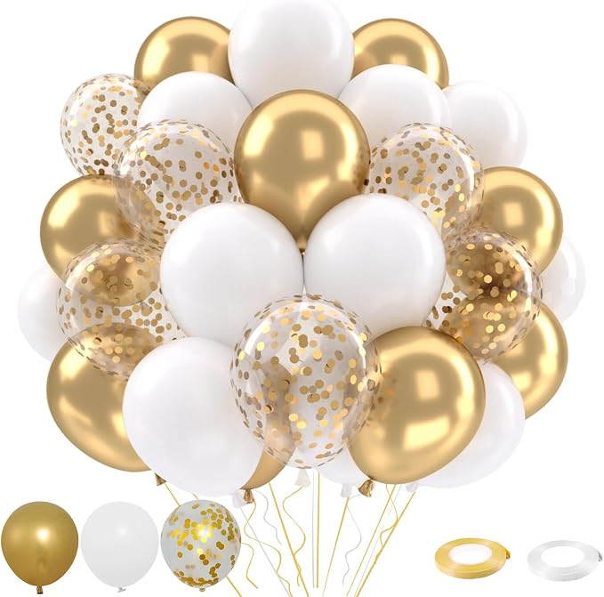Patimate White and Gold Balloons Set by PatimateDirect