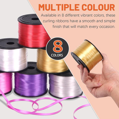 Tanstic 9Pcs Curling Ribbon Set, 800 Yards Total Assorted Colors Wrapping - Image 5