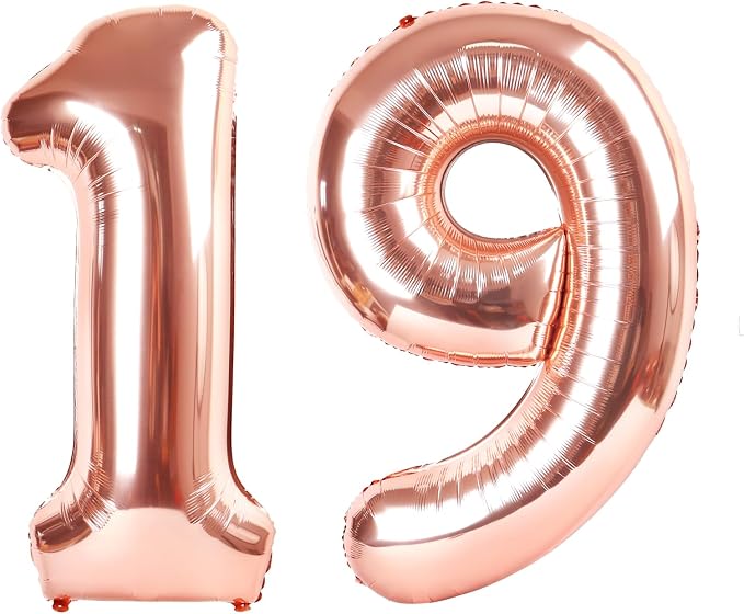 Number Balloons 19 Balloon Rose Gold by Enyeopd
