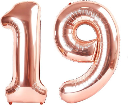 Number Balloons 19 Balloon Rose Gold by Enyeopd