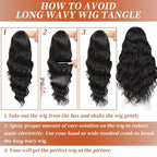 Synthetic Lace Front Wigs Pre Plucked 13x4 HD Lace Black Wigs For Black Women 26 Inch Long Wavy 100% Futura Premium Wig Ready to Wear Beginner Friendly Daily Party Use
