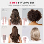 5 in 1 High-Speed Hot Air Styler - Professional Frizz-Free Hair Dryer Brush, Fast Drying Hair Dryer with Diffuser, No Heat Damage Air Styler Wrap - Curl, Volumize Gift for Women
