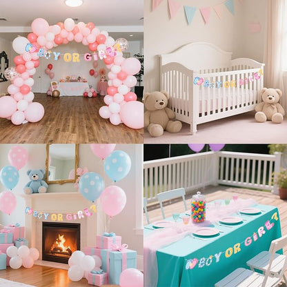 Boy or Girl Banner Baby Gender Reveal Decorations, Pre-Strung Cute Boy or Girl - Image 5