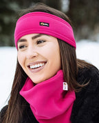 Lupa Handmade Unisex Triple-Layer Micro Fleece Headband/Ear Warmer - Bright Pink