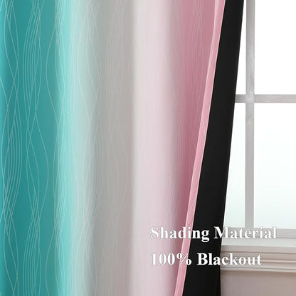 Pink and Teal Blackout Curtains - Image 5