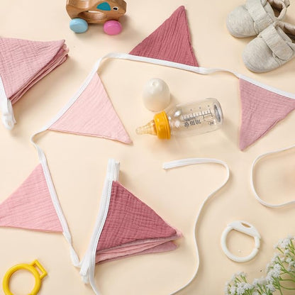Oudain 2 Pcs Pennant Banner Flags Nursery Garland Triangle Bunting Flags - Image 3