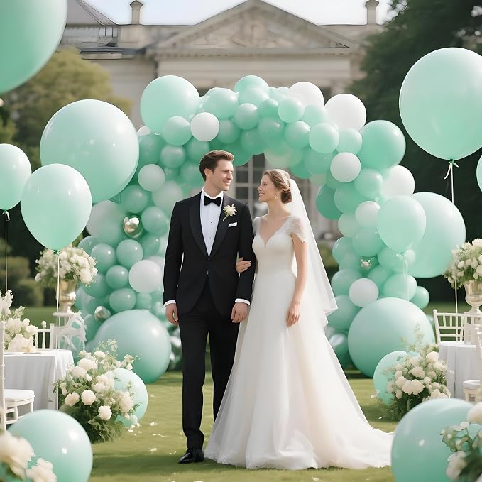 110pcs Pastel Green Balloon 12 Inch, Pastel Green Latex Balloons - Image 7