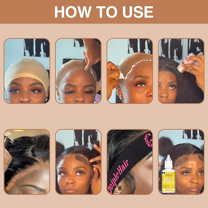 Lace Glue Kit Complete Set with Lace Tint Mousse, Lace Melting Spray Wig Glue for Women's Wigs and Hairpieces - Wig Installation Kit & Tape in Extension Rmover & Cap (Dark Brown)