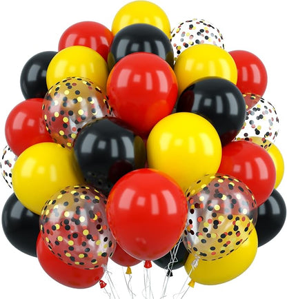 12Inch Red Yellow Black Balloons, Color Helium Party Balloon Yellow Red Black by Jobkoo