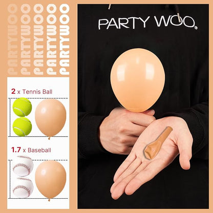 PartyWoo Nude Balloons 100pcs Apricot Fall Neutral Color 5 Inch | Balloons - Image 3
