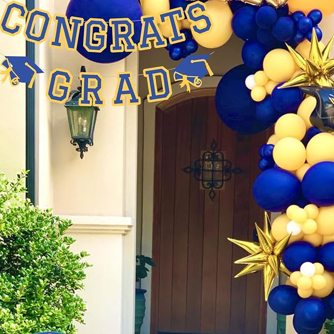 Congrats Grad Banner Graduation Party Banner Decoration Hanging Garland High - Image 5