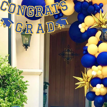 Congrats Grad Banner Graduation Party Banner Decoration Hanging Garland High - Image 5