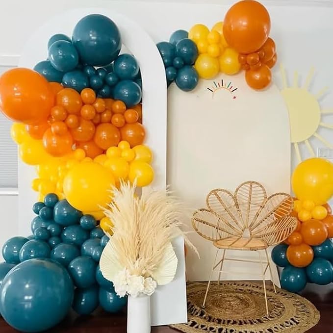 HILAVO Retro Blue Yellow and Orange Balloons - Image 8