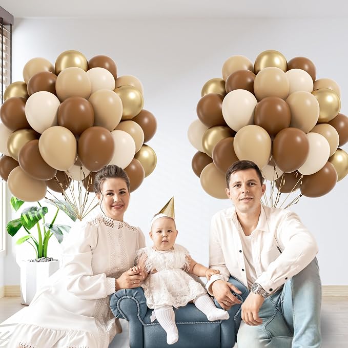 60pcs Brown Balloons 12inch - Image 5