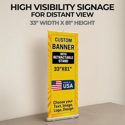 DreamController Custom Retractable Banner 33x81 | Personalized Roll Up Banner - Image 4