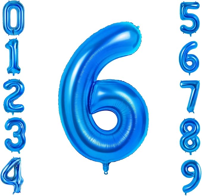 Number 6 Balloons for 6th Birthday Party Decorations, 0-100 Large No.6 Balloons by Joycard