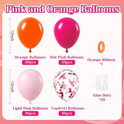 BAUANOOY Pink and Orange Balloons - Image 2
