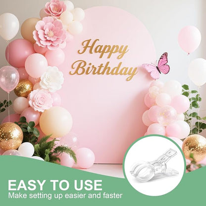 10 PCS Balloon Arch Clips, Plastic Transparent Backdrop Spring Clamps 3.5 Inch - Image 3