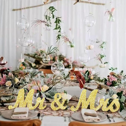 VIOPVERY Wooden Mr & Mrs Wedding Sign - Image 5