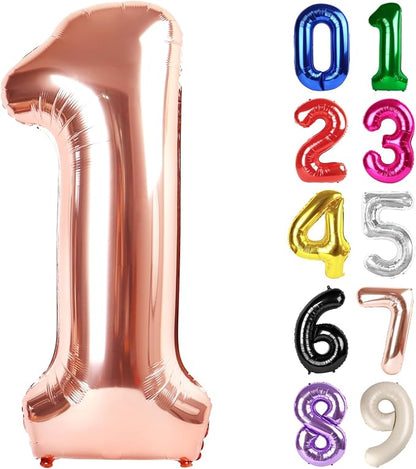 1 Balloon - Rose Gold Birthday Number Balloons, 40 Inch Party Decorations | by ALPHADELTAPI