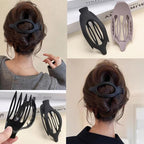 Sunporx Flat Hair Clips for Womens Non-slip Hold Hair Barrettes Curved Flat Clips Duck Billed Barrettes for Thick and Thin Hair French Matte 4 PCS