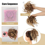 HMD Tousled Updo Messy Bun Hairpiece Hair Extension Ponytail with Elastic Rubber Band Updo Ponytail Hairpiece Synthetic Hair Extensions Scrunchies Ponytail Hairpieces for Women (27H22)