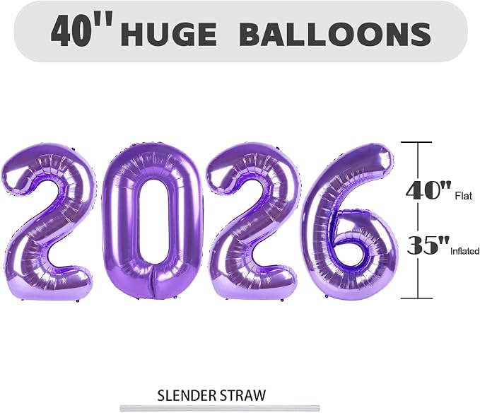 Number Balloons 2026 Balloon 40 inch Purple - Image 5