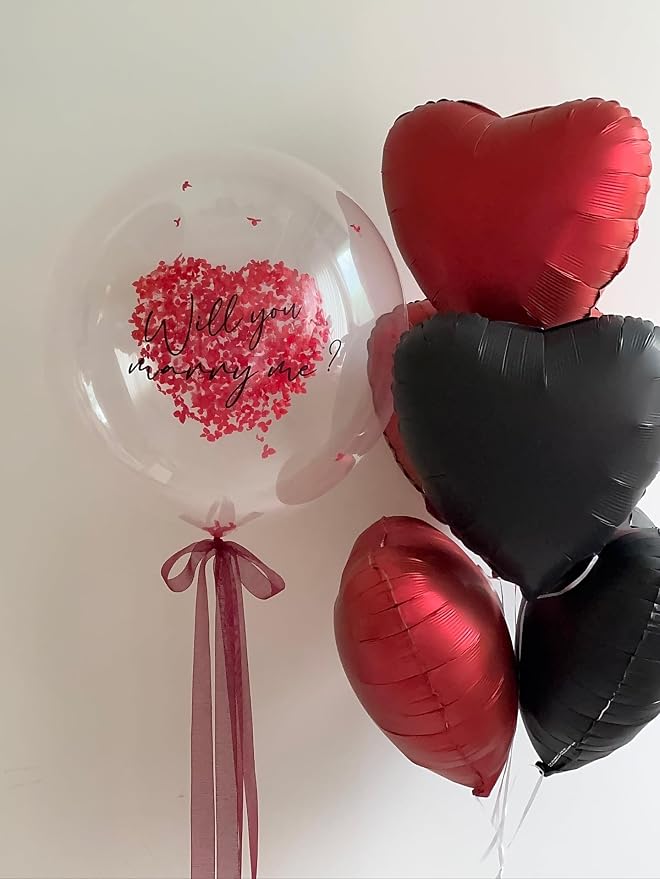 Black Red Heart Balloons - Image 3