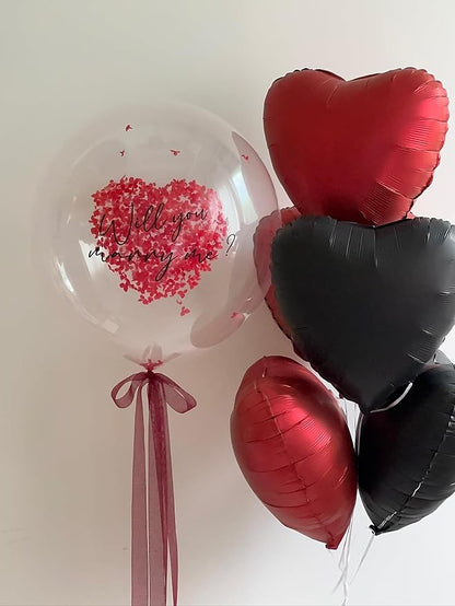 Black Red Heart Balloons - Image 3