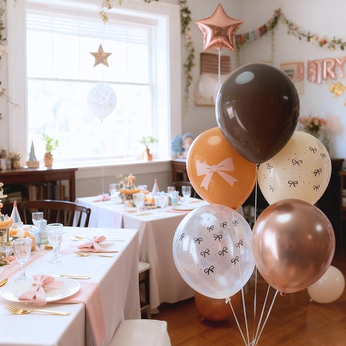 Brown Bow Balloons, Neutral Brown Balloons 50pcs 12 Inch Dark Coffee Tan - Image 4
