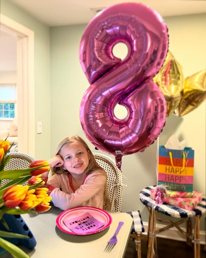 Pink 4 Balloon - Number Balloon 40 Inch, 4th Pink Birthday Decorations | Large - Image 7