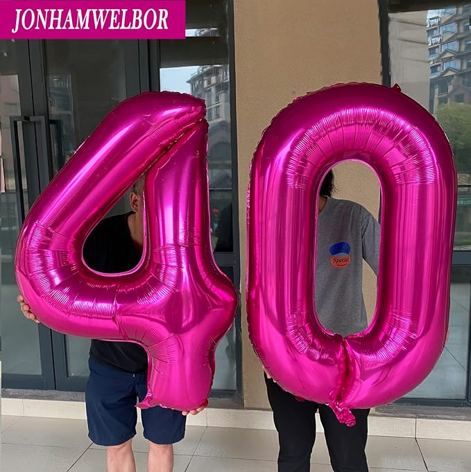 Jonhamwelbor 14 Balloon Numbers Hot Pink 41 Large Big Giant Foil Number - Image 5