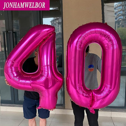 Jonhamwelbor 14 Balloon Numbers Hot Pink 41 Large Big Giant Foil Number - Image 5