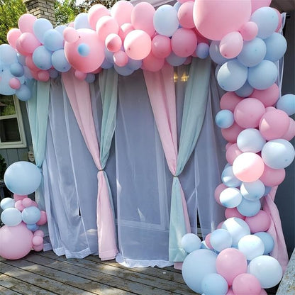 Pink Blue White balloons, 30 Pieces Pastel Pink White Blue Latex Balloons - Image 6