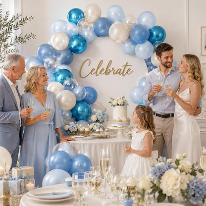 Blue Balloons, Baby Boy Gender Reveal Ocean Birthday Wedding Anniversary - Image 5