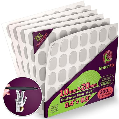 Large Double Sided Gel Sticky Dots 200PCs, Removable | Double Sided Adhesive by GreenFix