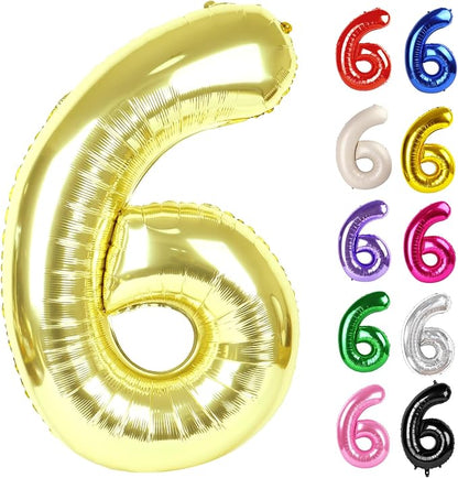 Champagne Gold Number 6 Balloon 40 Inch by IWERP