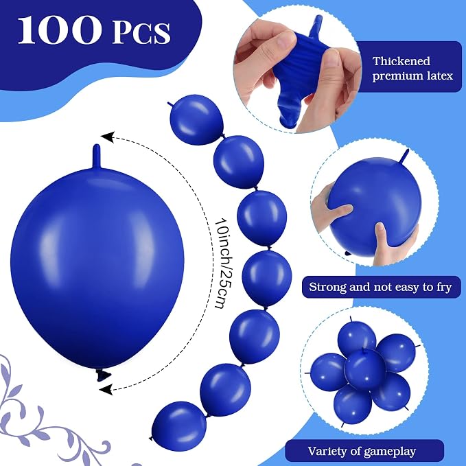 100 Pcs Link Balloon Quick Linking Latex Connected Balloons Linkable - Image 3