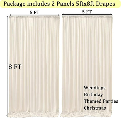 10ft x 8ft Ivory Backdrop Curtain - Image 6