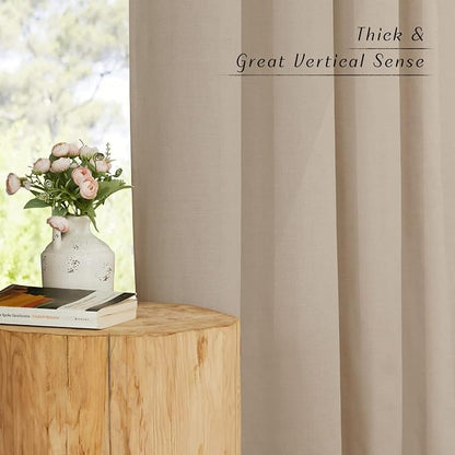 NICETOWN Rustic Linen 102 inch Long Curtains - Image 3