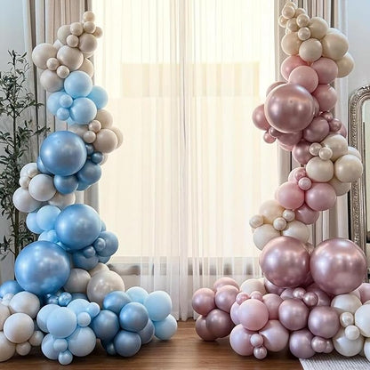 Double Pearl Blue Stuffed Balloons Different Size 115Pcs 5/10/12/18" Light Blue - Image 8