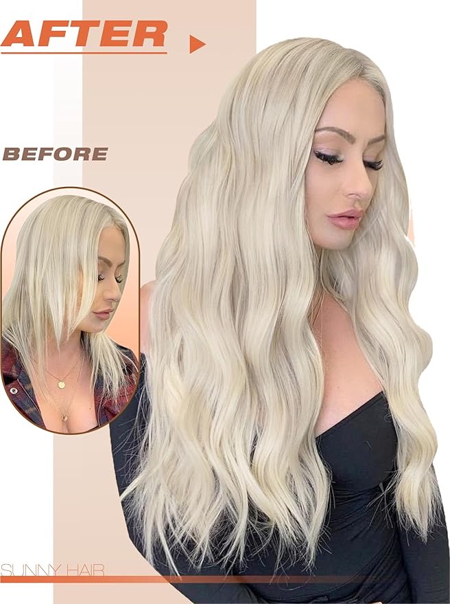 Sunny Hair Tape in Hair Extensions Human Hair 12inch Hair Extensions Real Human Hair Tape in Extensions for Women Platinum Blonde Invisible Natural Straight Skin Weft Double Sided Tapes 40pcs 60g
